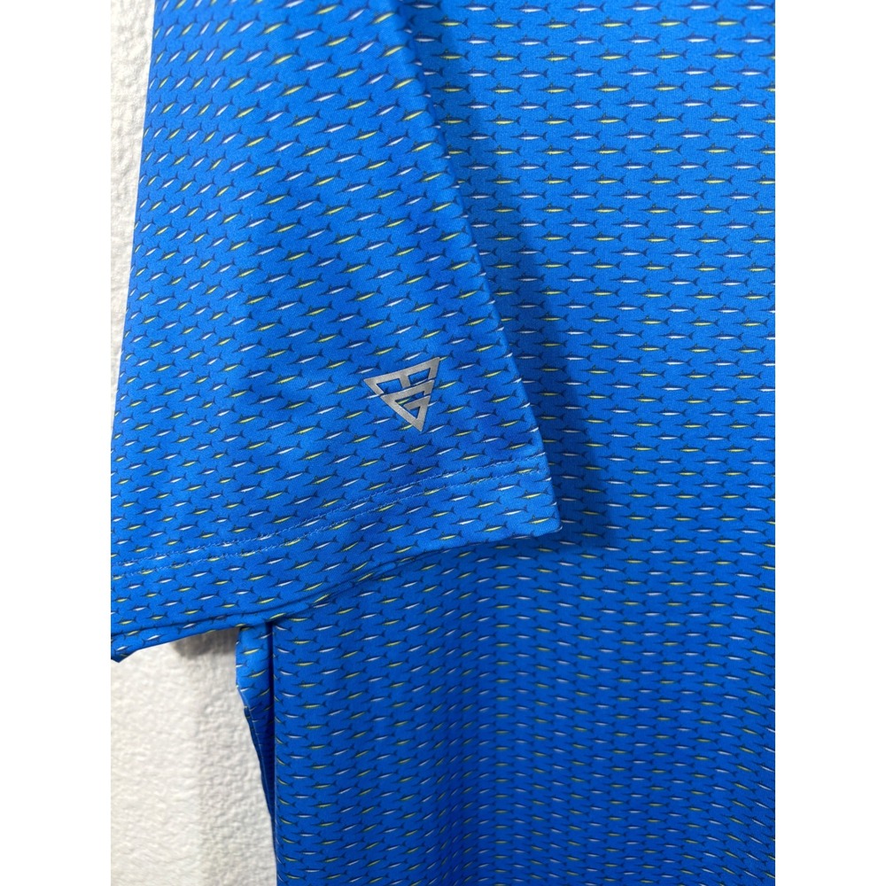 MAELREG Performance Polo Mens 3XL Blue Marlin Fish Print‎ Golf Shirt - Picture 8 of 10